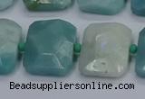 CNG7477 15.5 inches 18*25mm - 20*28mm faceted freeform amazonite beads