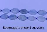 CNG7511 15.5 inches 25*35mm - 30*40mm faceted freeform aquamarine beads