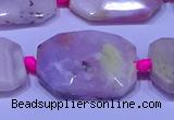 CNG7524 15.5 inches 18*25mm - 25*35mm faceted freeform pink opal beads