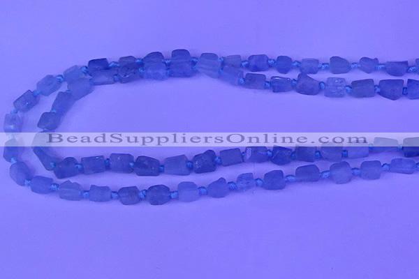 CNG7631 15.5 inches 6*8mm - 8*10mm nuggets aquamarine beads