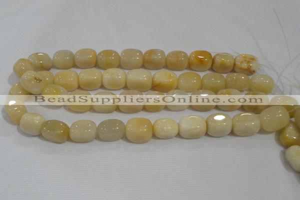 CNG767 15.5 inches 13*18mm nuggets yellow jade beads wholesale