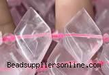 CNG7701 13*20mm - 15*25mm faceted freeform rose quartz beads