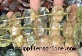 CNG7752 13*18mm - 15*25mm faceted freeform lemon quartz beads