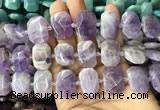 CNG7758 13*18mm - 15*25mm faceted freeform lavender amethyst beads