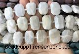 CNG7764 13*18mm - 15*25mm faceted freeform grey moonstone beads