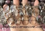 CNG7779 13*18mm - 15*25mm faceted freeform smoky quartz beads