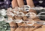 CNG7800 13*18mm - 18*25mm faceted freeform white crystal beads