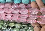 CNG7801 13*18mm - 18*25mm faceted freeform rose quartz beads