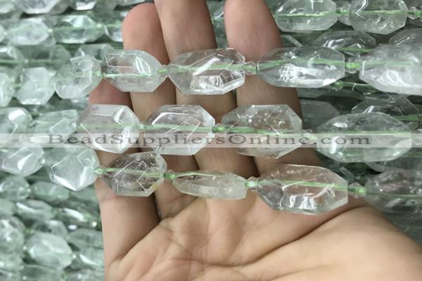 CNG7803 13*18mm - 18*25mm faceted freeform green quartz beads