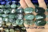 CNG7815 13*18mm - 18*25mm faceted freeform moss agate beads