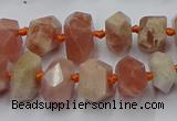 CNG7853 15.5 inches 6*10mm - 8*12mm faceted nuggets sunstone beads