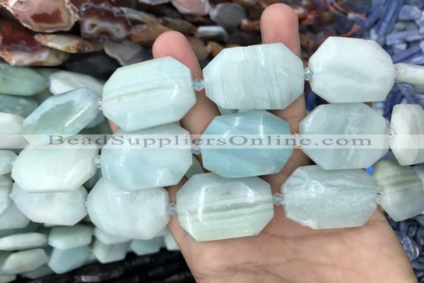 CNG7872 22*30mm - 28*35mm faceted freeform amazonite beads