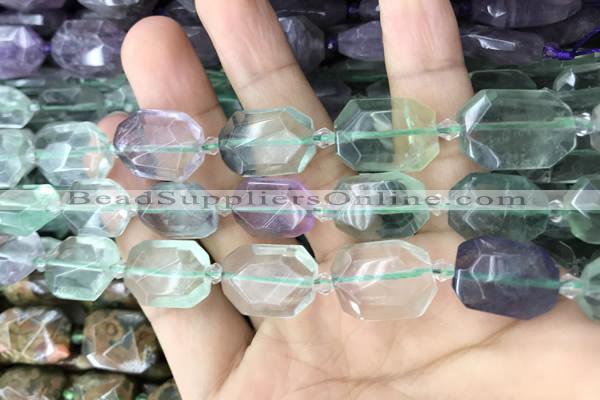 CNG7890 13*18mm - 18*25mm faceted freeform fluorite beads