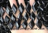 CNG7897 13*20mm - 15*25mm faceted freeform black tourmaline beads