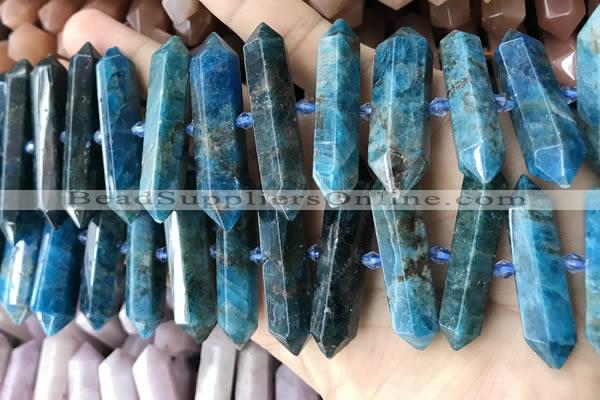 CNG7937 15.5 inches 10*22mm - 12*45mm faceted nuggets apatite beads