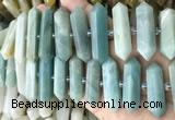 CNG7943 10*22mm - 12*45mm faceted nuggets amazonite beads