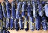 CNG7945 15.5 inches 10*22mm - 12*45mm faceted nuggets sodalite beads