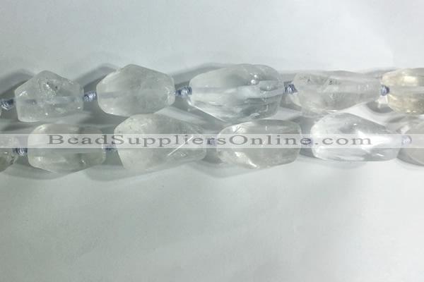 CNG7950 15.5 inches 15*25mm - 20*40mm nuggets white crystal beads