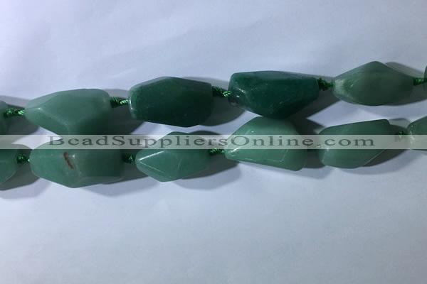 CNG7961 15.5 inches 15*25mm - 20*40mm nuggets green aventurine beads