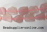 CNG7971 25*30mm - 35*45mm freeform rose quartz slab beads