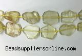 CNG7973 25*30mm - 35*45mm freeform lemon quartz slab beads