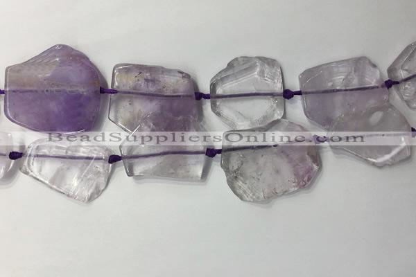 CNG7974 25*30mm - 35*45mm freeform light amethyst slab beads