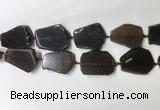 CNG7977 25*30mm - 35*45mm freeform smoky quartz slab beads