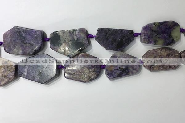 CNG7982 25*30mm - 35*45mm freeform charoite slab beads