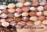 CNG7994 12*16mm - 13*18mm faceted nuggets pink Botswana agate beads