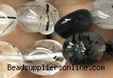 CNG8036 15.5 inches 8*10mm nuggets black rutilated quartz beads