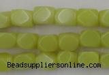 CNG805 15.5 inches 8*12mm faceted nuggets lemon jade beads