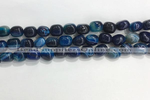 CNG8135 15.5 inches 8*12mm nuggets striped agate beads wholesale