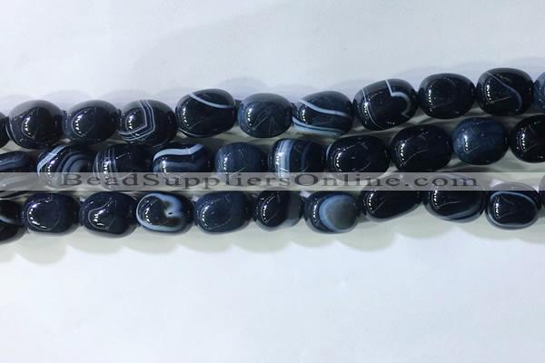 CNG8144 15.5 inches 8*12mm nuggets striped agate beads wholesale