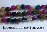 CNG8145 15.5 inches 8*12mm nuggets striped agate beads wholesale