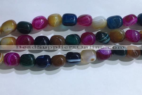 CNG8145 15.5 inches 8*12mm nuggets striped agate beads wholesale