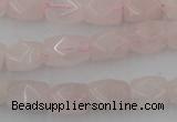 CNG815 15.5 inches 8*12mm faceted nuggets rose quartz beads