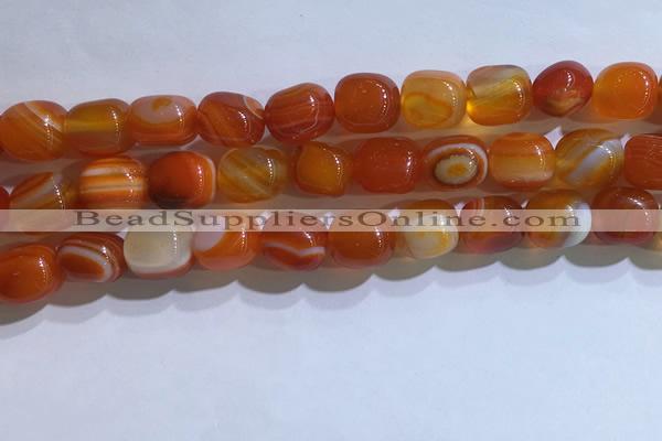 CNG8188 15.5 inches 10*14mm nuggets striped agate beads wholesale