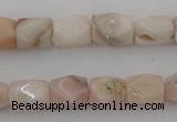 CNG824 15.5 inches 9*12mm faceted nuggets pink opal gemstone beads