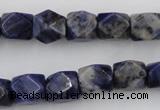 CNG825 15.5 inches 9*12mm faceted nuggets sodalite gemstone beads