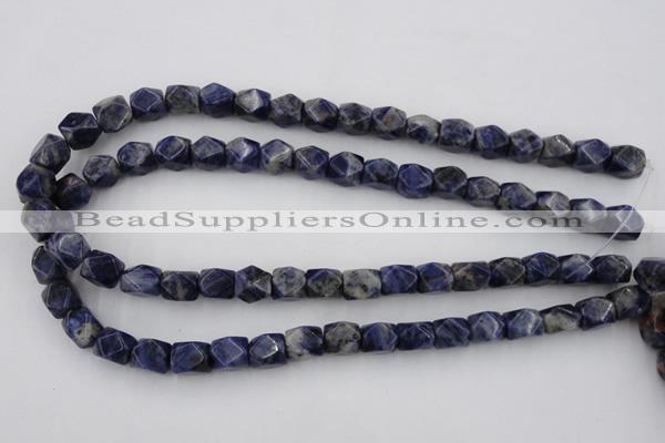 CNG825 15.5 inches 9*12mm faceted nuggets sodalite gemstone beads