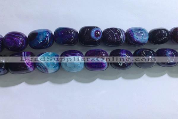 CNG8321 15.5 inches 15*20mm nuggets striped agate beads wholesale