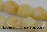 CNG837 15.5 inches 13*18mm faceted nuggets yellow jade beads