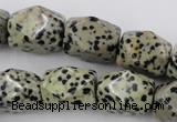 CNG841 15.5 inches 13*18mm faceted nuggets dalmatian jasper beads