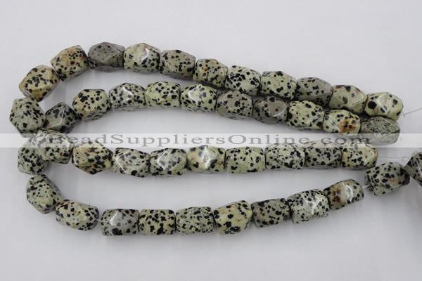 CNG841 15.5 inches 13*18mm faceted nuggets dalmatian jasper beads