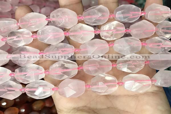 CNG8506 10*14mm - 13*18mm faceted nuggets rose quartz beads