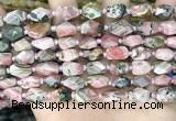 CNG8525 15.5 inches 7*10mm - 8*12mm faceted nuggets rhodochrosite beads