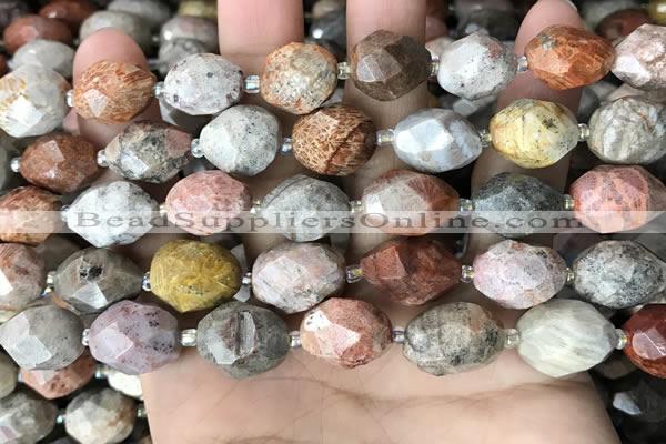 CNG8527 15.5 inches 12*16mm - 13*18mm faceted nuggets fossil coral beads