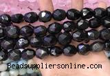 CNG8574 12*16mm - 15*20mm faceted nuggets black obsidian beads