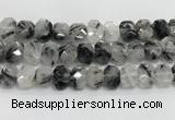 CNG8613 10*13mm - 12*16mm faceted freeform black rutilated quartz beads