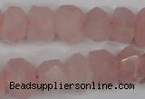 CNG863 15.5 inches 10*14mm faceted nuggets rose quartz beads